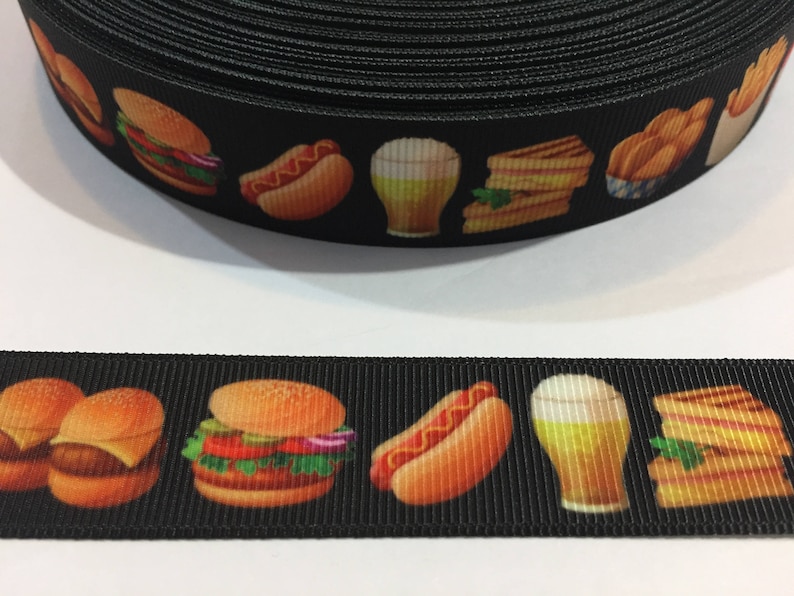 Fast Food French Fries and Hamburgers Hotdogs #10585 3 Yards of 78 Ribbon
