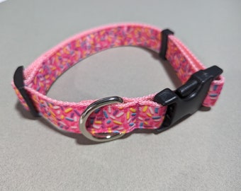 Frosting Sprinkles Dog Collar | Icing Dog Collar | 1 Inch Wide Collar | Baker Adjustable Dog Collar | Fun Dog Collar | Cute Puppy Collar