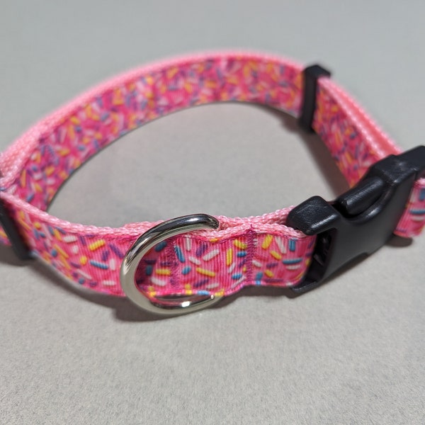 Frosting Sprinkles Dog Collar | Icing Dog Collar | 1 Inch Wide Collar | Baker Adjustable Dog Collar | Fun Dog Collar | Cute Puppy Collar