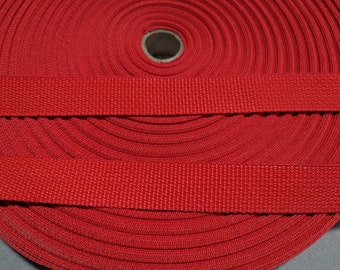 5 Yards Red Polypropylene Strap | 1" Wide Lightweight Webbed Strap | Camping Strap | Red Straps | Backpack Strapping | Red Handles