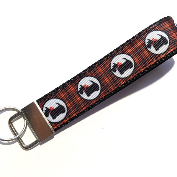 Keychain Scottie Dog Scottish Terrier Handmade Keychain Wristlet Key Fob 1" Wide