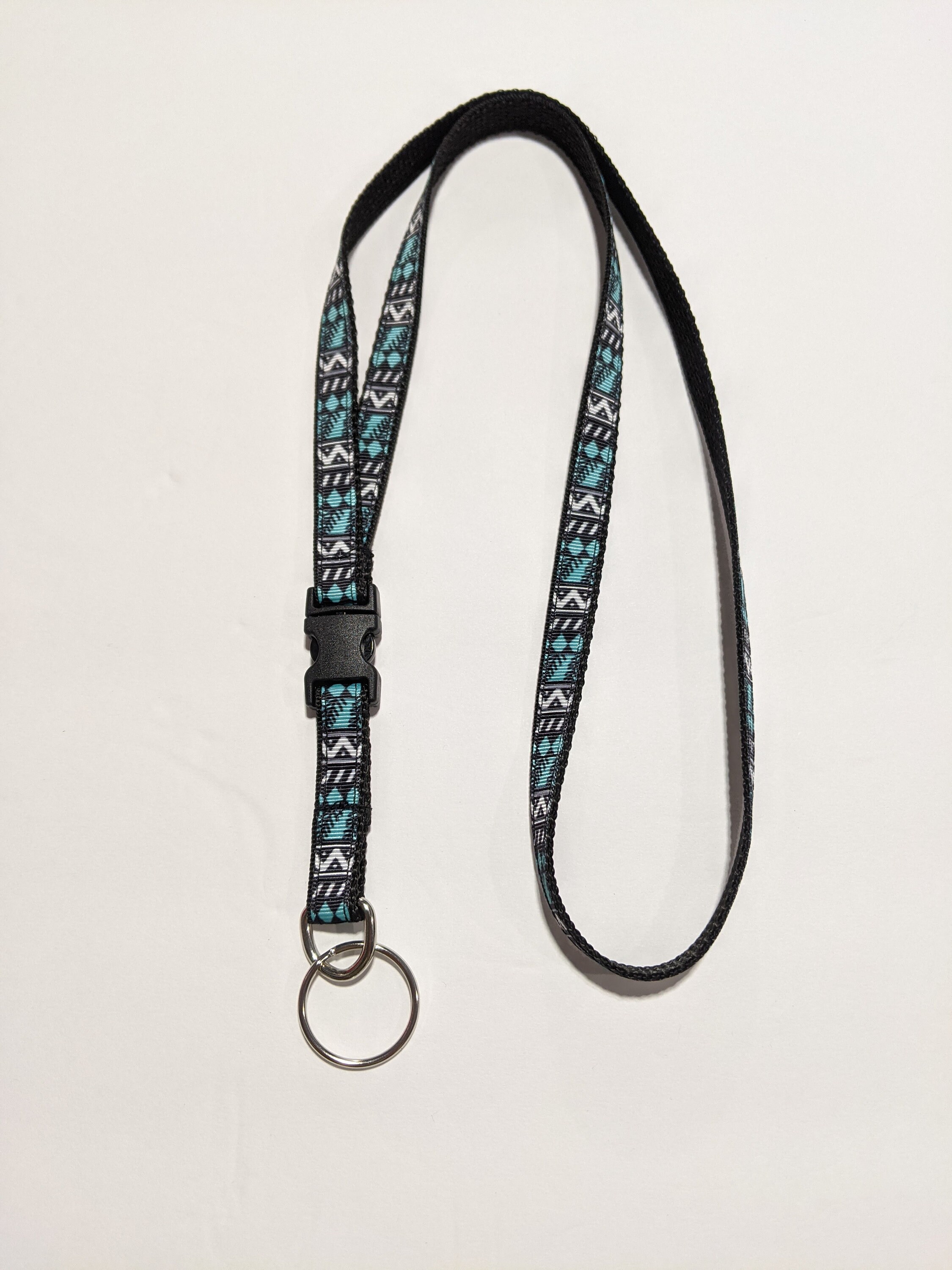 1/2 Wide Teal and Black Southwest Aztec Lanyard with | Etsy