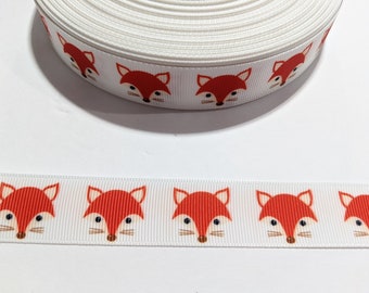 3 Yards of 7/8" Ribbon - Orange Fox Heads Patterns #10684