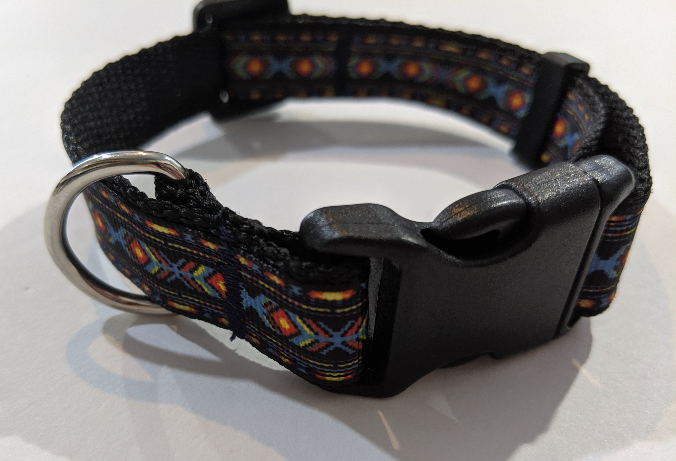 Southwest Aztec Dog Collar Adjustable Pet Collar, 3/4 Inch Wide
