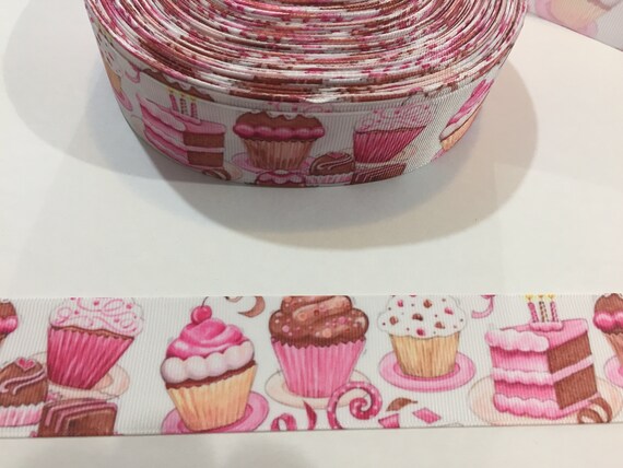 90cm DESSERT CUPCAKE DONUT THEME 22mm Ribbon 1 yard