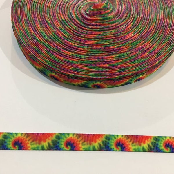 3 Yards of 3/8 Inch Wide Ribbon | Tie Dye Ribbon | Hippy Narrow Ribbon | Cute Ribbon | Decorative Ribbon | Traditional Tie Dye  #10005