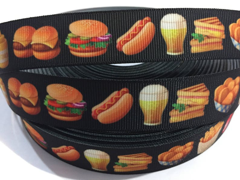 Fast Food French Fries and Hamburgers Hotdogs #10585 3 Yards of 78 Ribbon