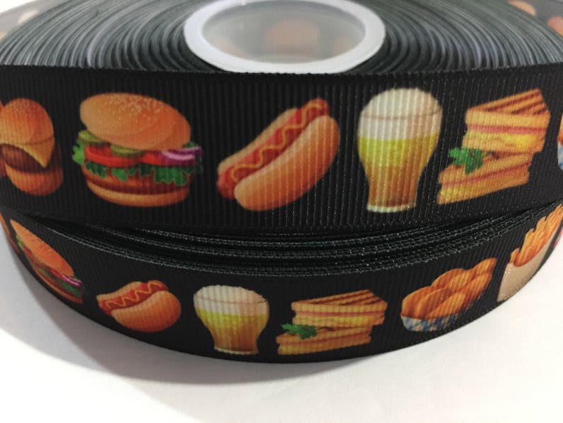 Fast Food French Fries and Hamburgers Hotdogs #10585 3 Yards of 78 Ribbon