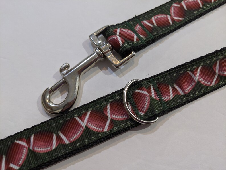 Handmade 1 Wide Football Fields or Footballs 5 Foot Pet Leash