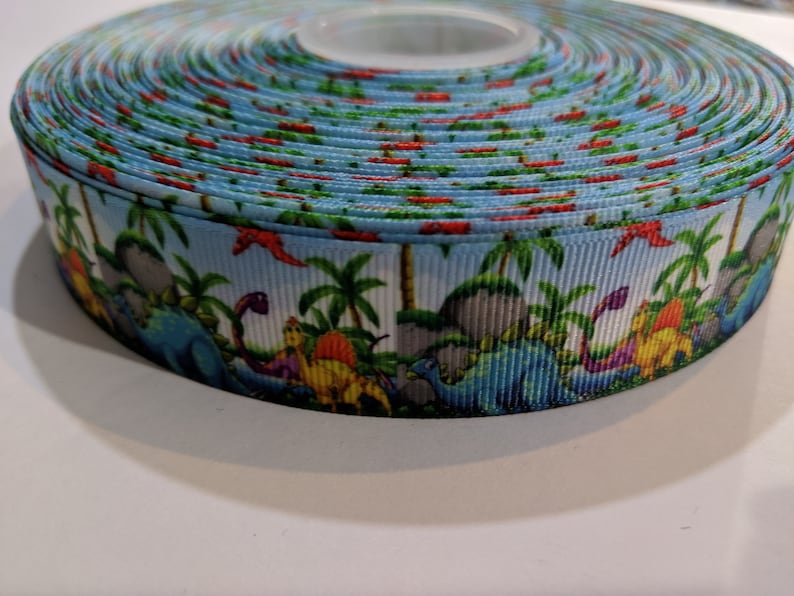 3 Yards of 1 Ribbon Colorful Dinosaurs #10374