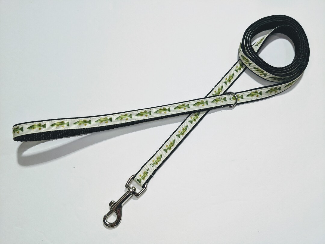 Bass Dog Leash Fishing Dog Leash 1/2 Inch Wide Leash 3 to 7 Foot Dog