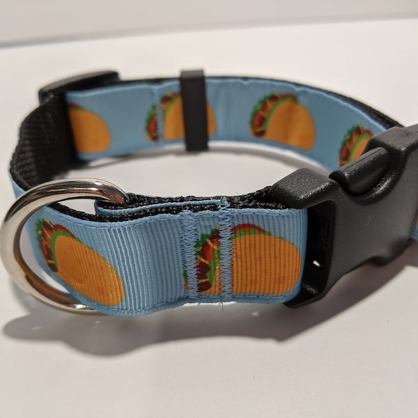 Tacos Dog Collar | Taco Tuesday Dog Collar | 1 Inch Wide Collar | Adjustable Dog Collar | Cute Dog Collar | Puppy Collar | New Puppy Gift