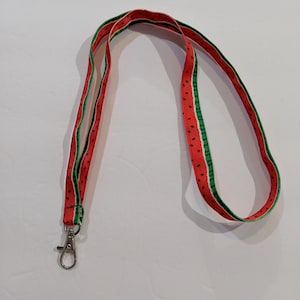 Watermelon ID Lanyard, 5/8 Inch Wide 19 Inches Long, Double Sided, Use for Work Badges, Student ID&#39;s or Keys, Breakaway Option