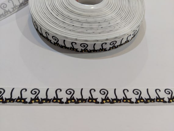 Black Cats Grosgrain Ribbon: 5/8" Decorative Trim - 3 Yards