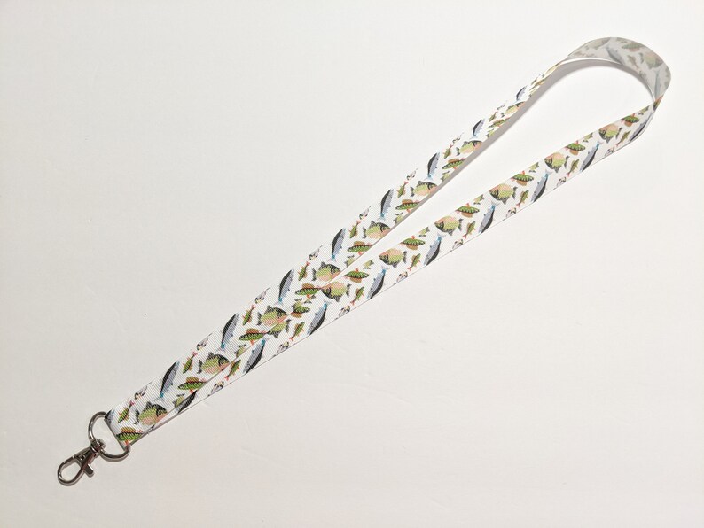 Handmade 1 Wide ID Lanyard with a Lobster Claw Clasp Ocean Fish