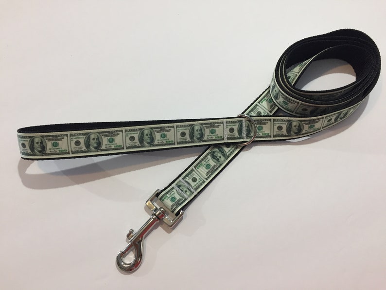 100 Dollar Bill Cash or Money Handmade 1 Wide 5 Foot Dog or Pet Leash