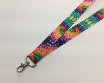 ID Lanyard Darker Tie Dye     with a Lobster Claw Clasp 1" Wide
