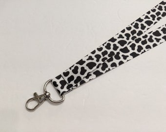 Cow Print ID Lanyard | 1 Inch Wide Badge Lanyard | Spotted Neck Lanyard | Breakaway ID lanyard | Animal ID Lanyard | Double Sided Lanyard