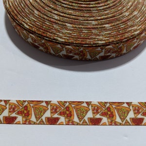 Pizza Slice Grosgrain Ribbon: 5/8&quot; Wide Trim, 3 Yards