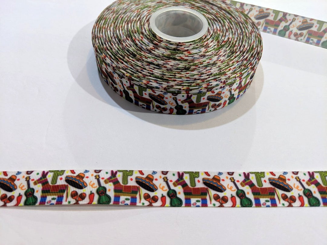 Mexican Fiesta Grosgrain Ribbon: Piñata Party Decor - 7/8