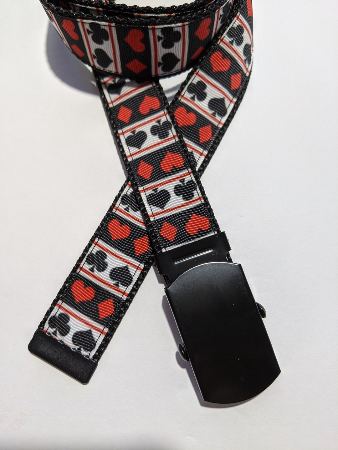 Belt in All Sizes Poker Card Suits Spades Clubs Hearts Diamonds