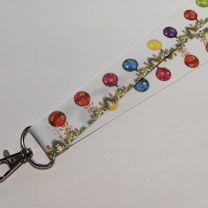 Christmas Ornament ID Lanyard: 1-Inch Grosgrain Ribbon, Double Sided Breakaway Lanyard