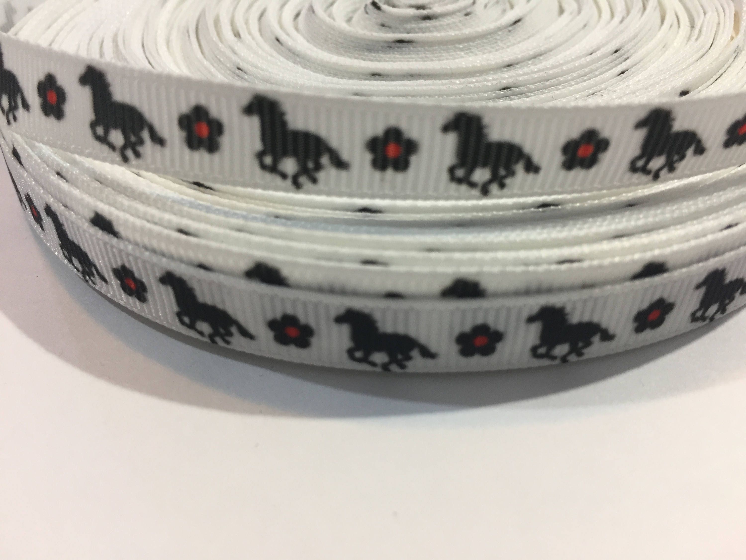 3 Yards of 3/8 Ribbon Horses with Flowers 10006 Etsy