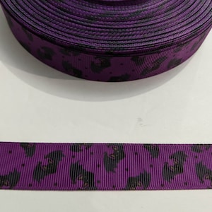 Purple Grosgrain Ribbon: Black Bats, Halloween Craft Trim - 3 Yards, (7/8&quot; Wide)