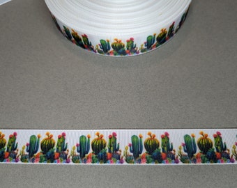Cactus Grosgrain Ribbon: Desert Plant Trim, 7/8 Inch, 3 Yards