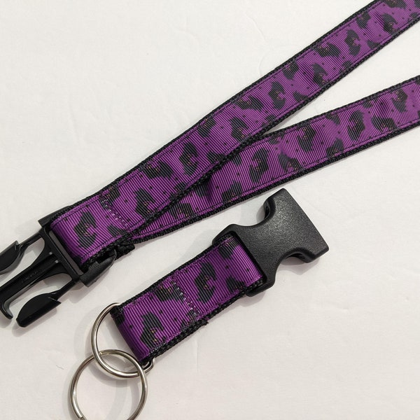 Bats Breakaway Lanyard | Halloween 1" Wide Detachable Keychain Lanyard | Teacher's Lanyard | ID Badge Lanyard | Cute Handmade Lanyard