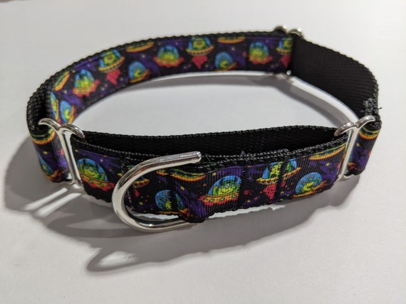 UFO Martingale Collar Aliens Dog Collar 1 Inch Wide Collar