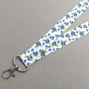 Blueberries ID Lanyard | 1 Inch Wide Badge Lanyard | Fruit Neck Lanyard | Breakaway lanyard | Double Sided Lanyard | Cute Safety Lanyard