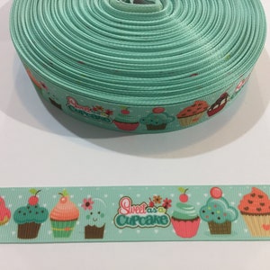 1 mètre de ruban de 2,5 cm - Cupcakes #10445 - Ruban adhésif décoratif, garniture à coudre, article pour journal indésirable