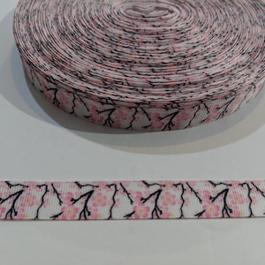 3 Yards of 5/8&quot; Ribbon - Cherry Blossom #10095 - Decorative Tape, Sew on Trim, Junk Journal Add On