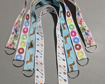 Double-Sided Custom Strap - 1" Wide, Multiple Lengths, Swivel Hook Options, Pick Your Ribbon Design