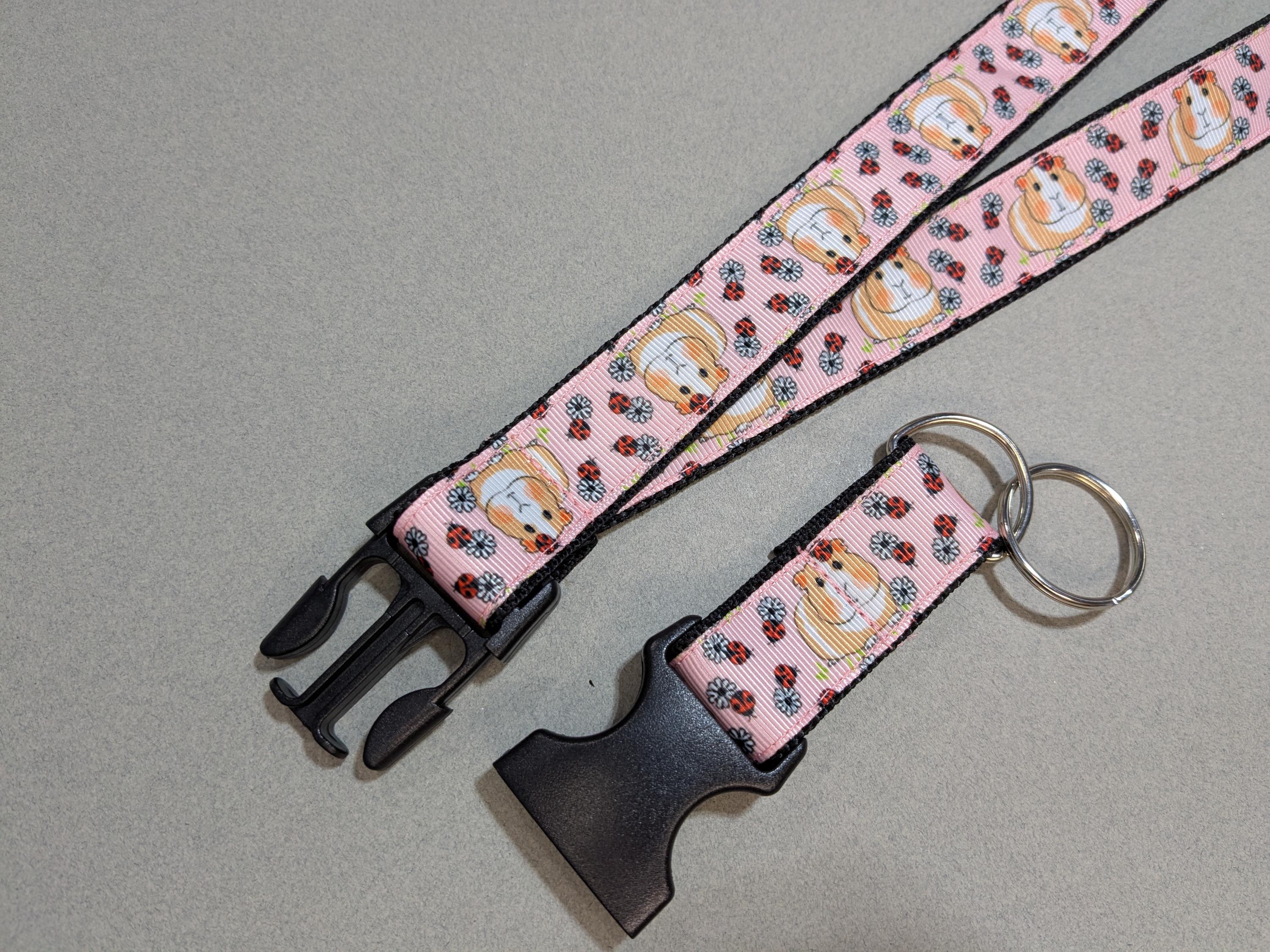 Guinea Pig Keychain Lanyard: Detachable Breakaway Safety Lanyard, 1" Wide