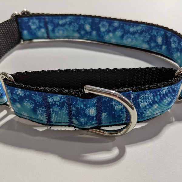 Snowflake Martingale Collar | Winter Dog Collar | 1 Inch Wide Collar | Adjustable Dog Collar | Cute Dog Collar | Puppy Gift | Puppy Collar