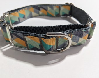 Triangle Martingale Collar | Geometric Dog Collar | 1 Inch Wide Collar | Adjustable Dog Collar | Cute Martingale Collar | Puppy Collar