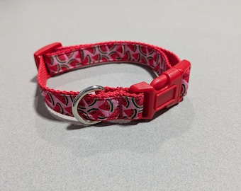 Watermelon Dog Collar: Adjustable Pet Collar, Pick Your Strap Color, (3/4" Wide)