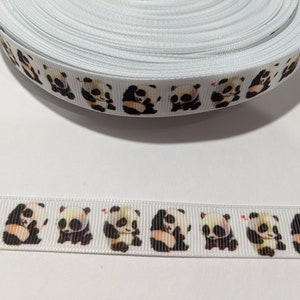 3 yards de ruban de 5/8" - Adorables pandas #10129 - Ruban adhésif décoratif, garniture à coudre, journal indésirable à ajouter
