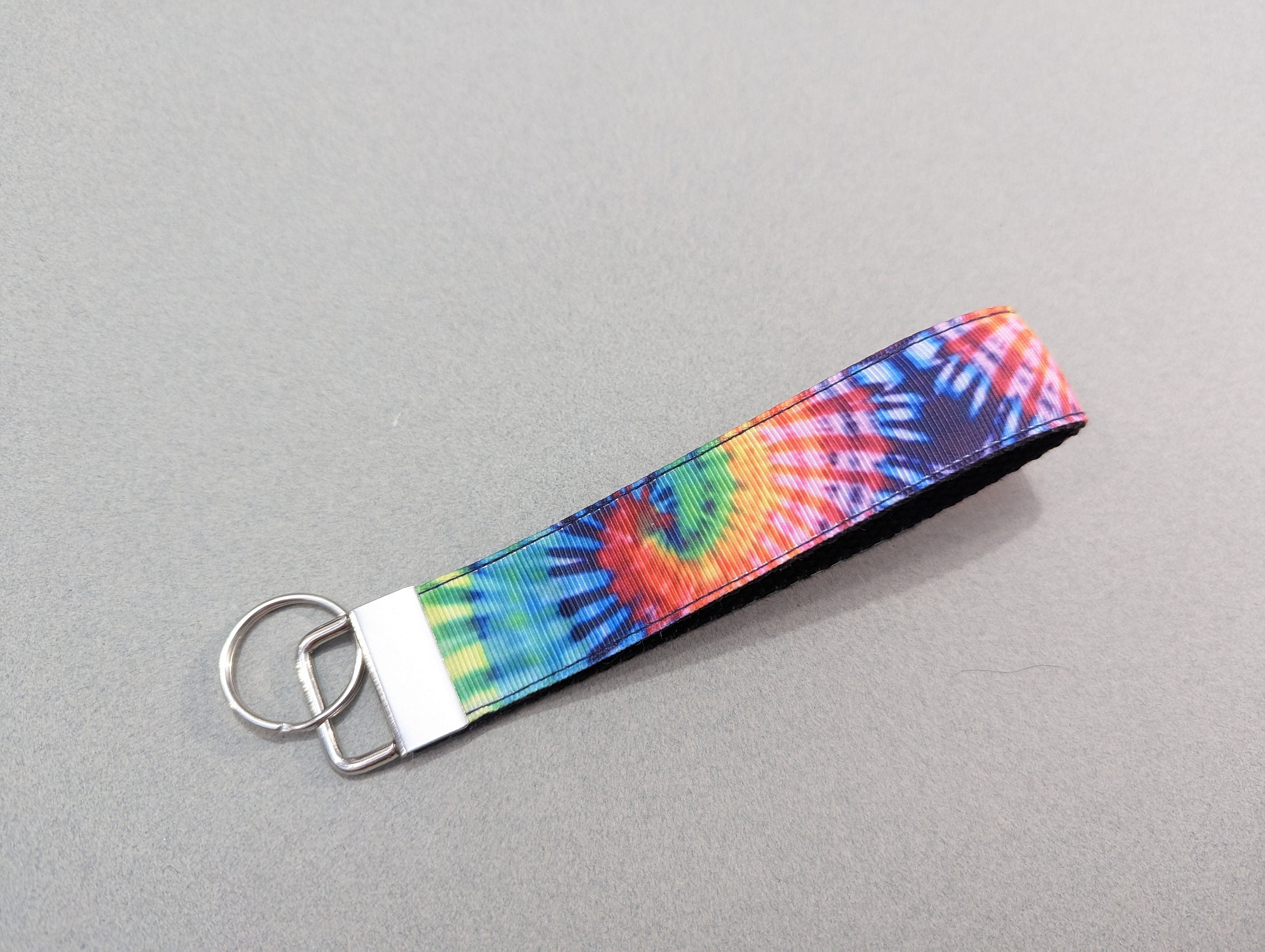【COLOR iN ID】Rope Keyring Straight Jeans Hippy Tie Dye Keychain, Key Fob Wristlet, 1 Inch Wide by 6