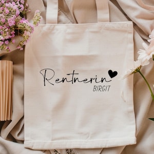 Retirement bag with name Birgit – gift for retirement, personalized jute bag, cotton bag for retiree, farewell colleague