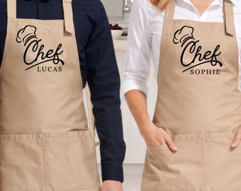 Personalized Chef Apron with Name – Gift for Dad, Men, Chefs – Father's Day or Birthday – Stylish & Unique