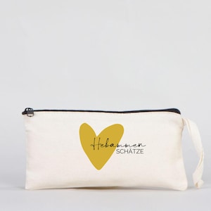 Midwife pencil case – Midwife treasures case with heart – Gift for midwife – Zipper – Cotton – Cosmetic bag