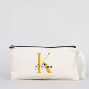 Personalisierte Federmappe  Kosmetiktasche mit Initiale & Name – Perfektes Geschenk für Valentinstag, 8. März  Geburtstag