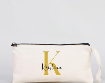 Personalisierte Federmappe  Kosmetiktasche mit Initiale & Name – Perfektes Geschenk für Valentinstag, 8. März  Geburtstag