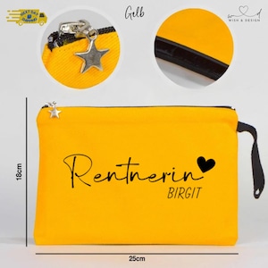 Kosmetiktasche Rentnerin personalisiert – Abschiedsgeschenk Ruhestand Damen – Schminktäschchen mit Name