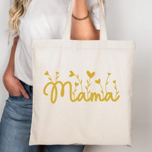 Personalisierte Mama Stofftasche - Geschenk für Mama - Muttertagsgeschenk - Tragetasche mit Name - Handgemachte Einkaufstasche