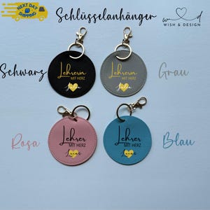 Teacher with heart&quot; Personalized keychain | Individual gift with name for teachers | Thank you for teachers