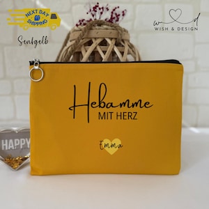 Personalized Midwife Portfolio Bag – Midwife with Heart Gift – Makeup Bag – Cosmetic Bag – Birth Gift for Midwife